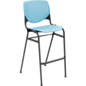 Bar Stool, Polypropylene Seat & Back, 400 lb. Capacity, Sky Blue