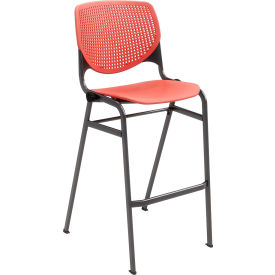 Bar Stool, Polypropylene Seat & Back, 400 lb. Capacity, Coral