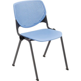 Kool Armless Stacking Chair, Polypropylene, Periwinkle Seat/Black Frame