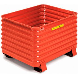 Stackable Steel Container, 42"L x 50"W x 29"H, 4000 lb. Capacity, Poppy Orange