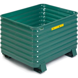 Stackable Steel Container, 34"L x 42"W x 29"H, 4000 lb Capacity, Vista Green