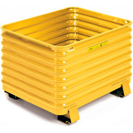 Stackable Steel Container, 34"L x 42"W x 29"H, 4000 lb. Capacity, Yellow
