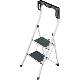 ComfortLine 2-Step Steel Folding Step Ladder with Ergonomic Knee Rest, 330 lb Capacity