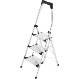 LivingStep 2-Step Aluminum Folding Step Ladder with Soft Grip Base, 330 lb. Capacity
