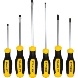Screwdriver Set: 6 Pieces, Phillips/Slotted Tip, #1/1/4 in/#2/3/16 in Tip Size, Molded Grip
