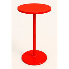 32" Round Bar Height Table, 40"H, Red Frame, Red