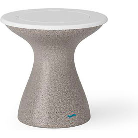 Ledge Lounger Autograph Standard Side Table, Sand Stone Base, White Lid