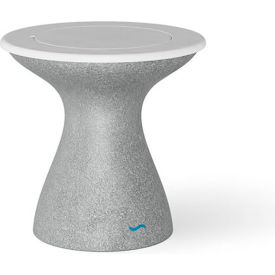 Ledge Lounger Autograph Standard Side Table, Granite Gray Base, White Lid