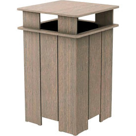 Ledge Lounger Mainstay Square Trash Bin & Liner, 40 Gallon Capacity, Wheat