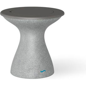 Ledge Lounger Autograph Standard Side Table, Granite Gray Base, Gray Lid