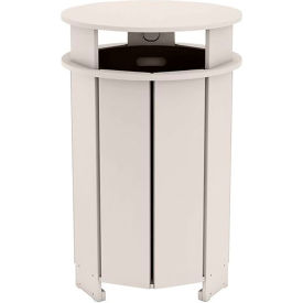 Ledge Lounger Mainstay Industrial Round Trash Bin & Liner, 40 Gallon Capacity, Cloud