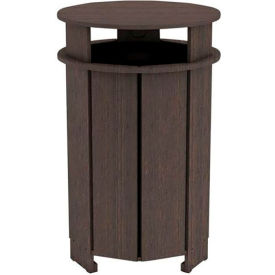 Ledge Lounger Mainstay Round Trash Bin & Liner, 40 Gallon Capacity, Flint
