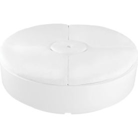 Ledge Lounger Signature Round Sunbed w/ One Piece Cushion, White Frame, Standard Aruba Fabric