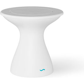 Ledge Lounger Standard Side Table, White Base, Gray Lid