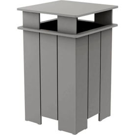 Ledge® Lounger Square Trash Bin & Liner, 40 Gallon Capacity, Gray