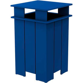 Ledge Lounger Mainstay Industrial Square Trash Bin & Liner, 40 Gallon Capacity, Navy