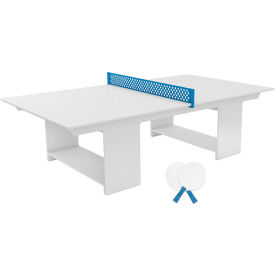 Ledge Lounger Games Table Tennis Set, Gray Table & Paddle, Sky Blue Net