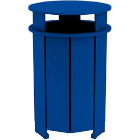 Ledge Lounger Mainstay Round Trash Bin & Liner, 40 Gallon Capacity, Navy