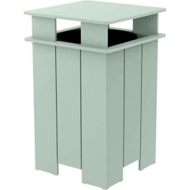 Ledge Lounger Mainstay Square Trash Bin & Liner, 40 Gallon Capacity, Sage Green