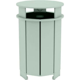 Ledge Lounger Mainstay Industrial Round Trash Bin & Liner, 40 Gallon Capacity, Sage Green