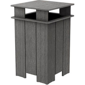 Ledge Lounger Mainstay Square Trash Bin & Liner, 40 Gallon Capacity, Fog