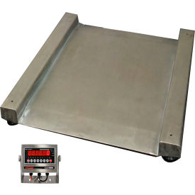 Heavy Duty SS Washdown Drum Scale with LED Indicator, 2000 lb x 0.5 lb