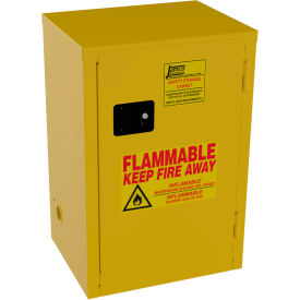 Narrow Flammable Liquid Storage Cabinet, Self Close Door, 12 Gal. Capacity, 23"W x 18"D x 35"H
