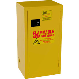 Narrow Flammable Liquid Storage Cabinet, Manual Close Door, 18 Gal. Cap., 23"W x 18"D x 44"H