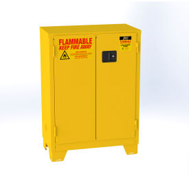 Forkliftable Flammable Liquid Storage Cabinet, Manual Close Door, 28 Gal. Cap., 34"Wx18"Dx49"H