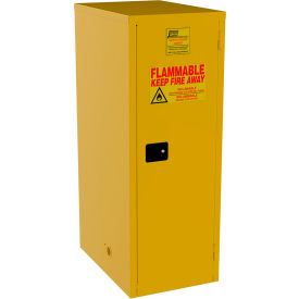 Narrow Flammable Liquid Storage Cabinet, Self Close Door, 60 Gal. Capacity, 23"W x 34"D x 65"H