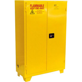 Forkliftable Flammable Liquid Storage Cabinet, Manual Close Door, 60 Gal. Cap., 34"Wx34"Dx70"H