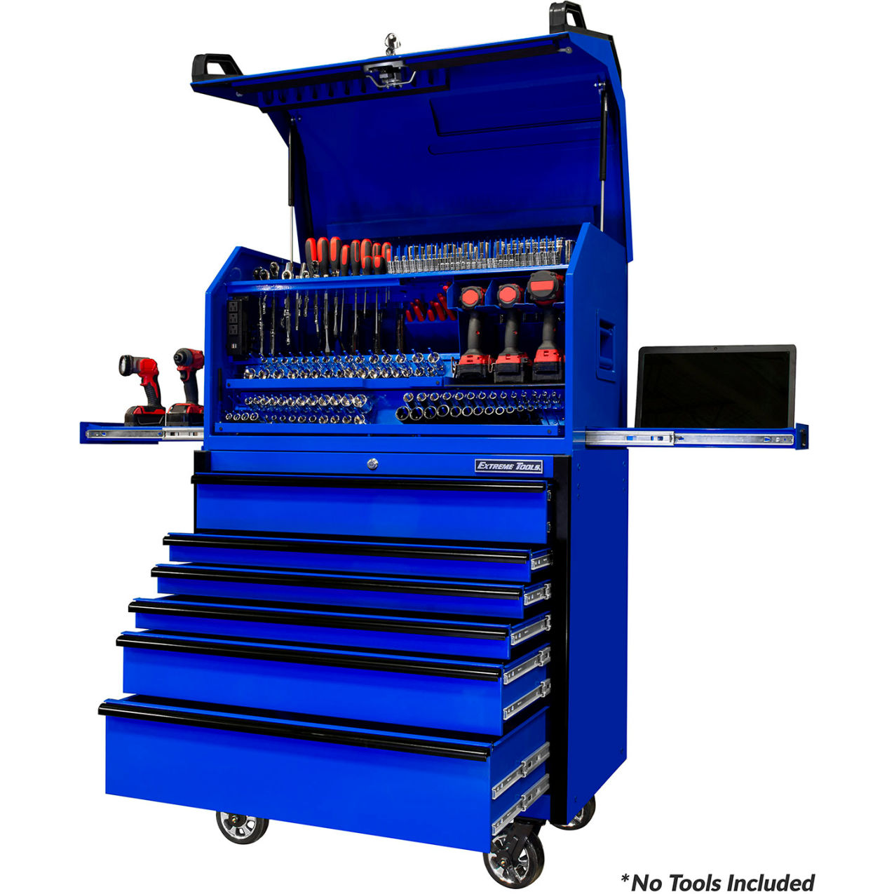 Portable Workstation & Roller Cabinet Combo, 41"W x 25"D x 65-13/16"H, Gloss Blue
