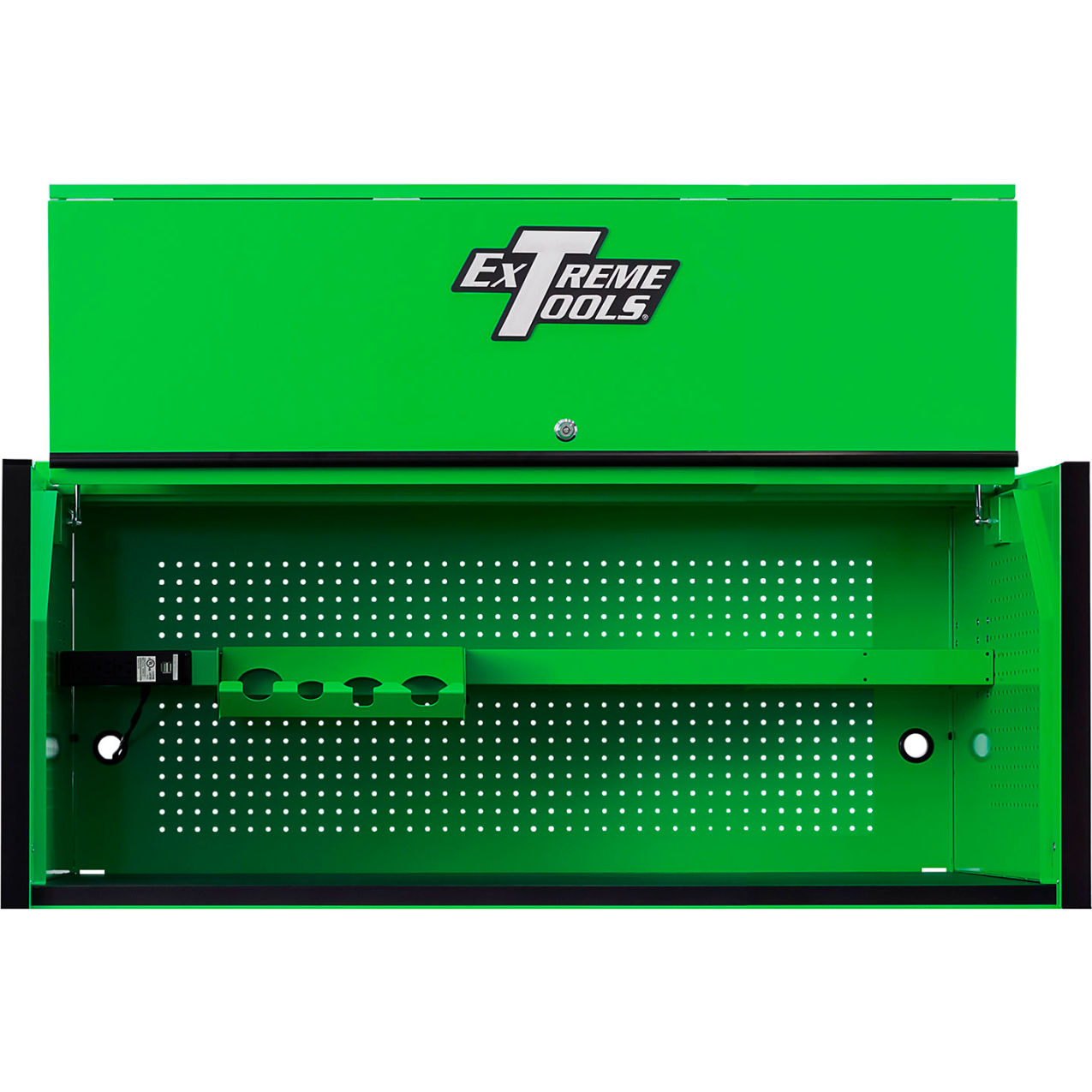 Extreme Power Workstation Hutch, 54-5/8"W x 25"D x 22-1/4"H, Green with Black Trim
