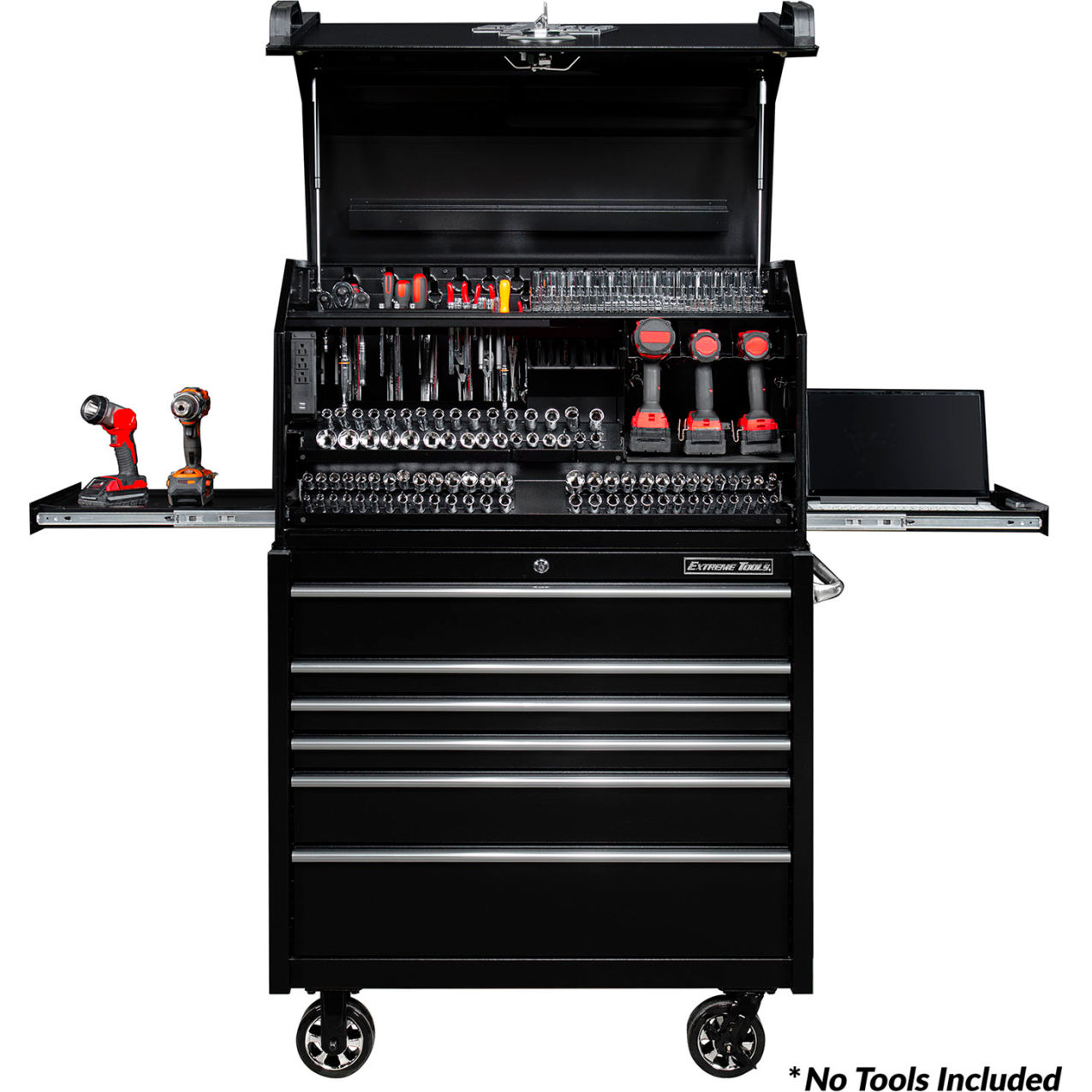 Portable Workstation & Roller Cabinet Combo, 41"W x 25"D x 65-13/16"H, Textured Blk