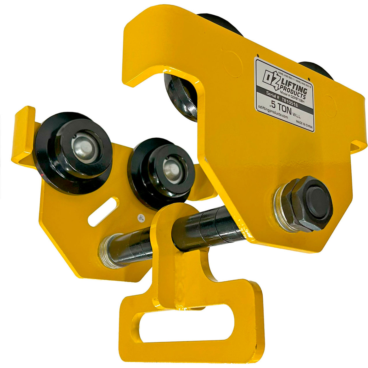 Push Beam Trolley with Integrated Hanger For OBH500 & OBH1000, 1000 lb. Capacity