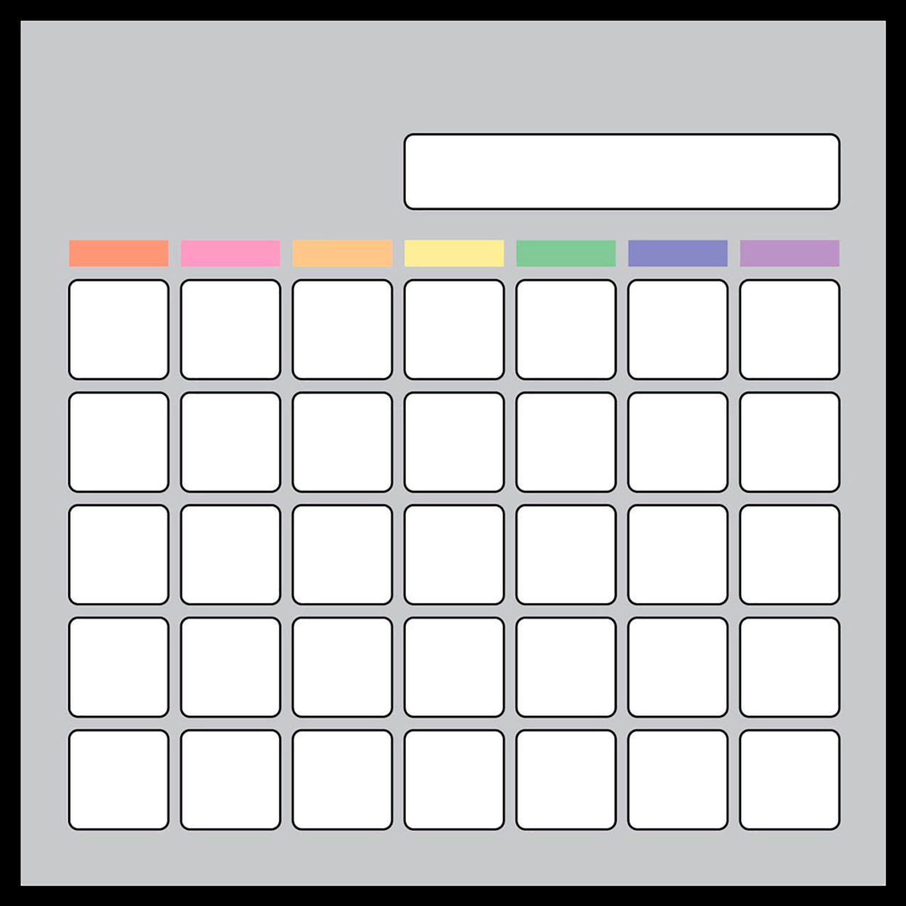 Acrylic Dry Erase Board Calendar, 1/8" Thick, 24"W x 24"H