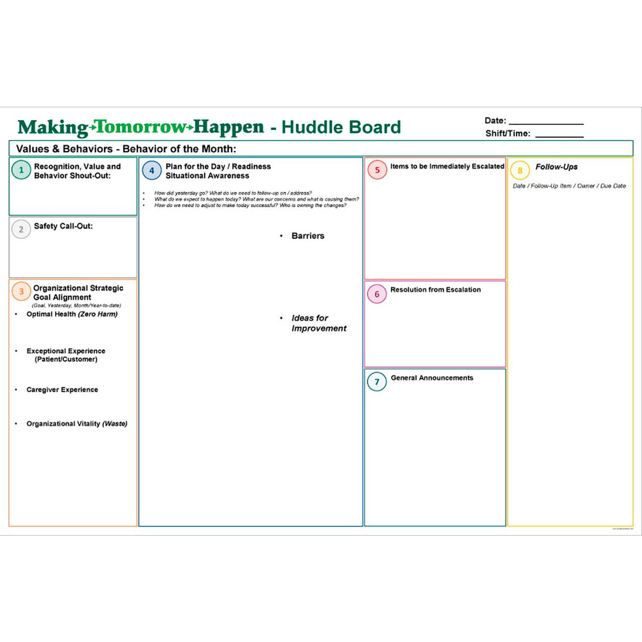 Magnetic Dry Erase Overlay Huddle Board, 72"W x 48"H