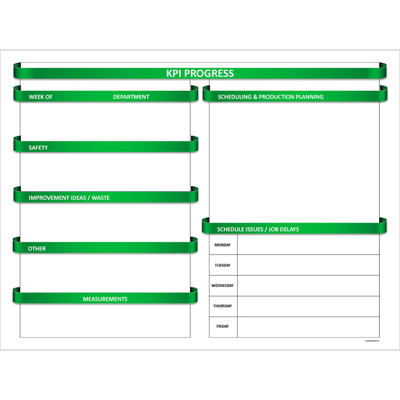Magnetic Dry Erase Overlay KPI Improvement, 48"W x 36"H