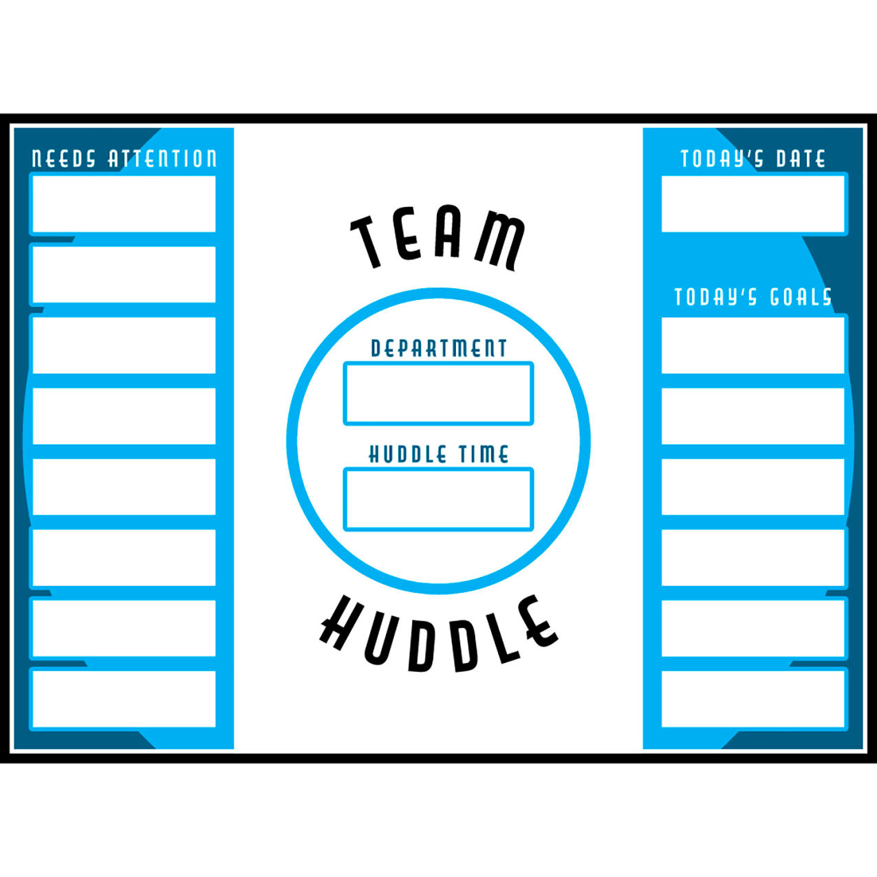 Magnetic Dry Erase Overlay Team Huddle Department Time, 48"W x 36"H