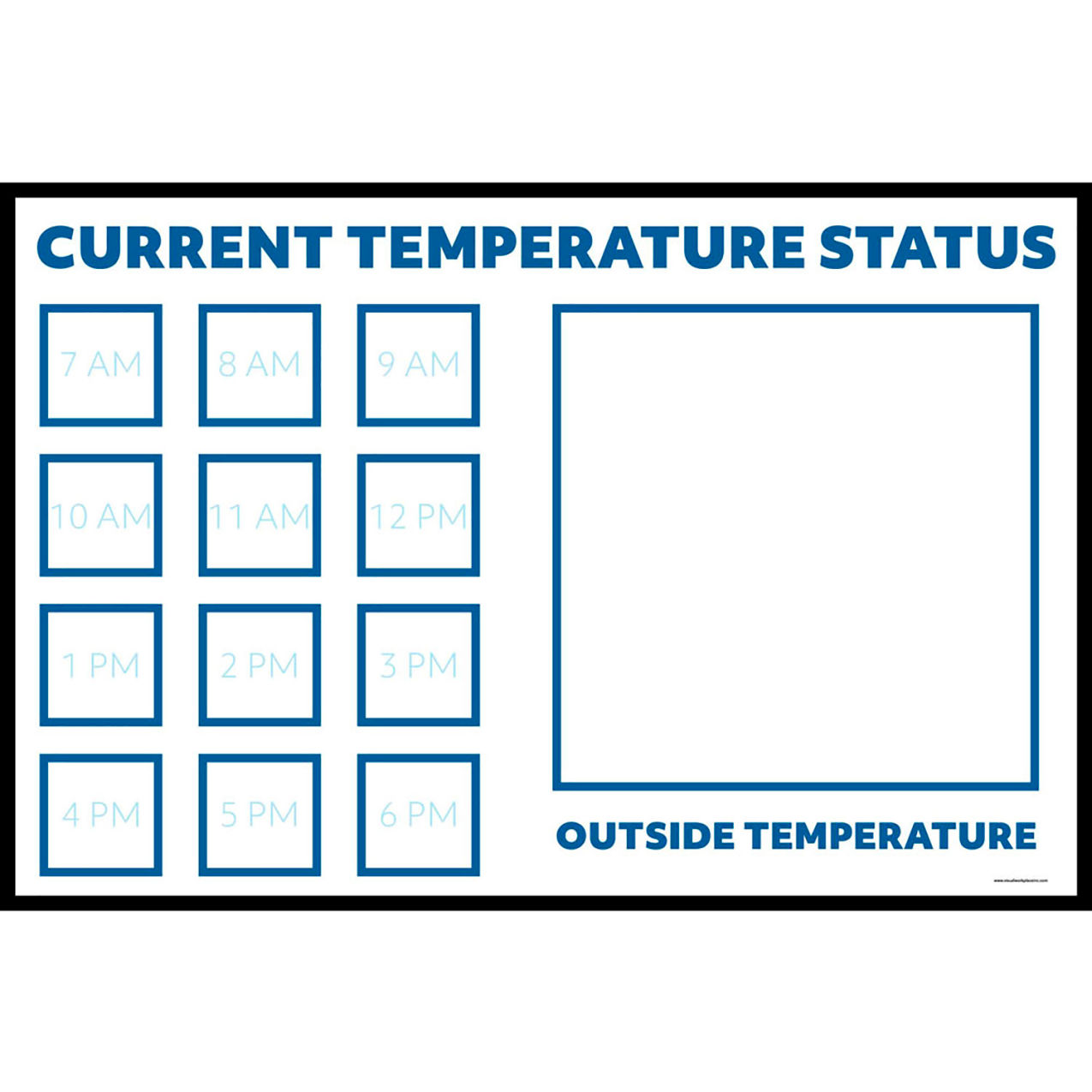 Non-Magnetic Dry Erase Overlay Current Temperature Status, 36"W x 24"H