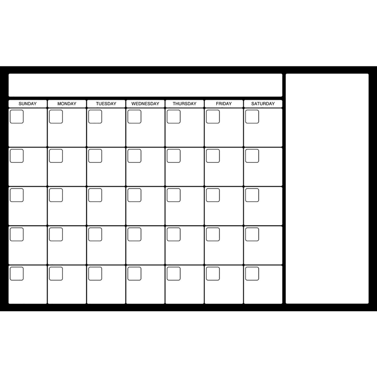 Non-Magnetic Dry Erase Overlay Calendar, 36"W x 24"H