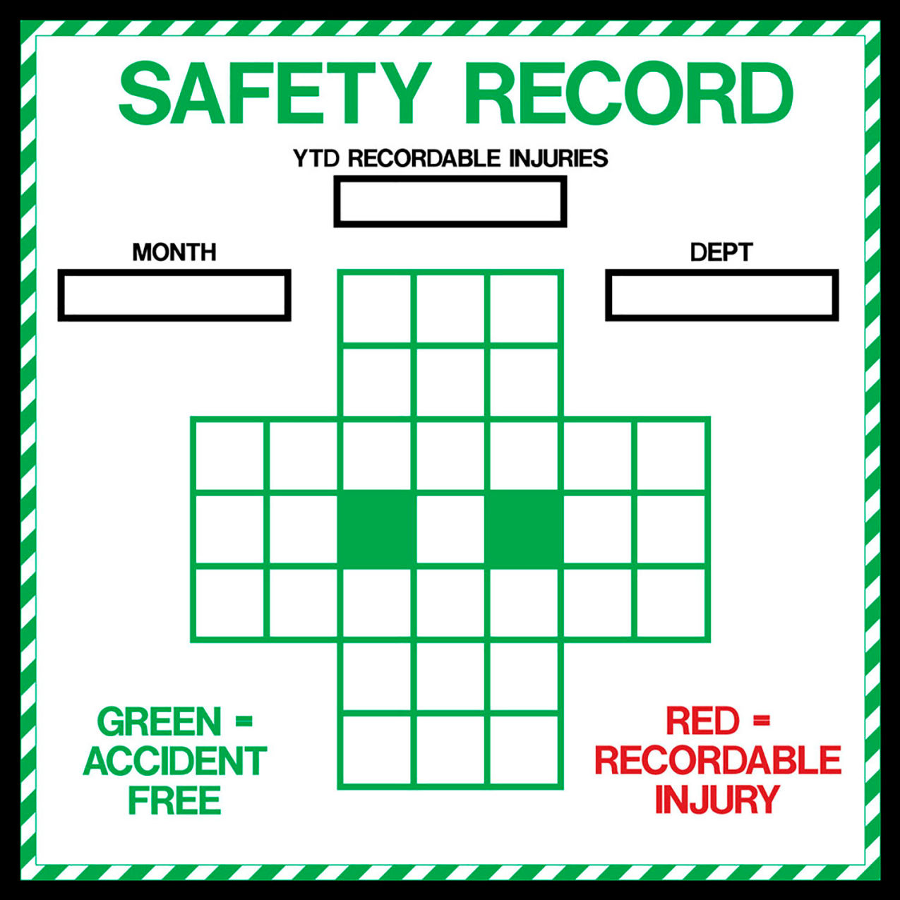 Magnetic Dry Erase Board Safety Record, 1/8" Thick, 24"W x 24"H