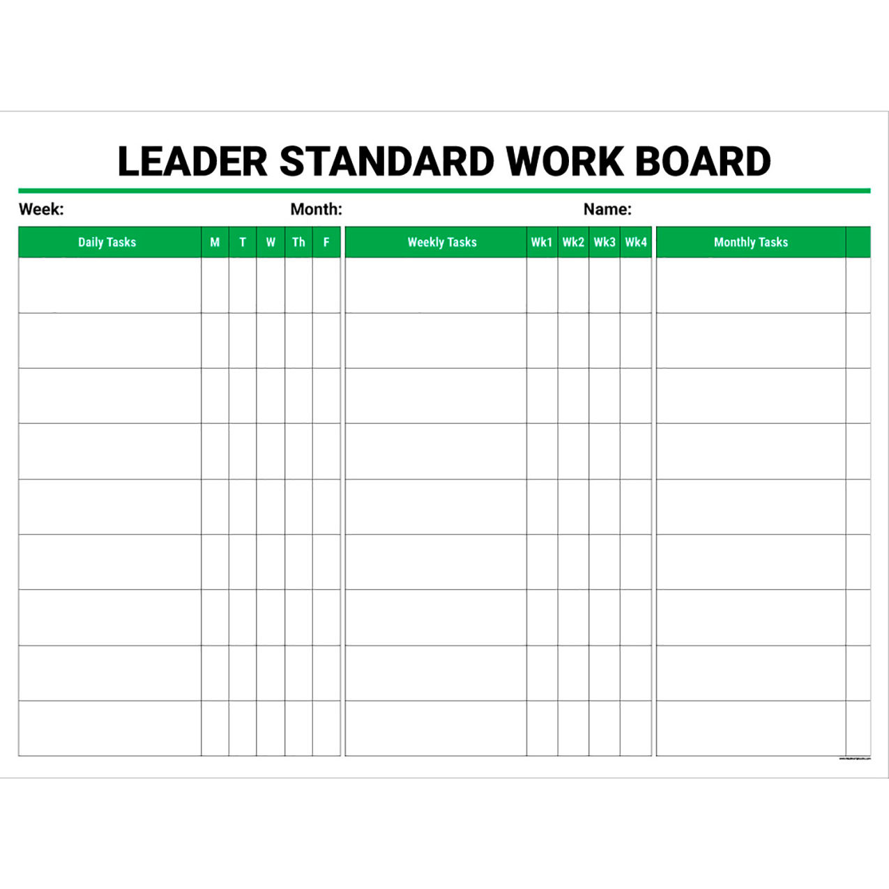 Non-Magnetic Dry Erase Overlay Standard Work Board, 48"W x 36"H, Green
