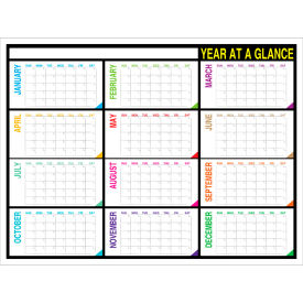 Non-Magnetic Dry Erase Overlay Year At A Glance 48"W x 36"H