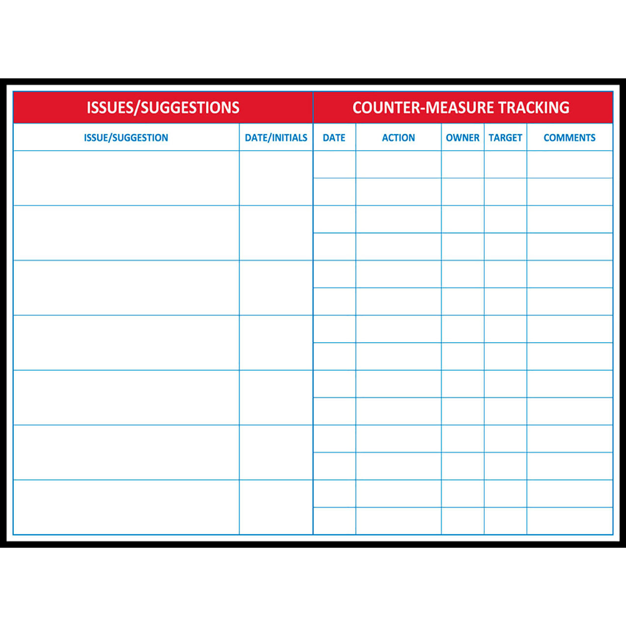 Magnetic Dry Erase Board Ideas Counter Measure Board, 1/8" Thick, 48"W x 36"H