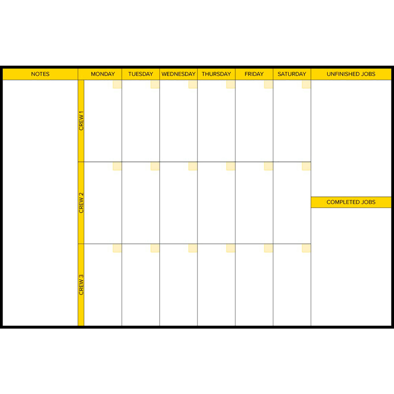 Visual Workplace Non-Magnetic Dry Erase Overlay Calendar with Notes, 72"W x 48"H