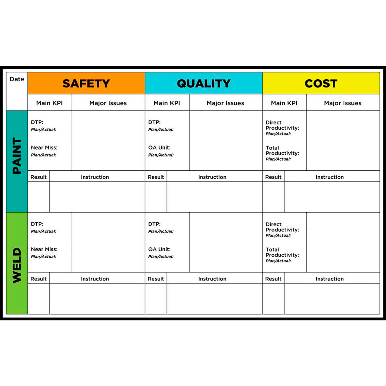 Magnetic Dry Erase Board Weld Paint Safety Quality Cost, 1/8" Thick, 72"W x 48"H
