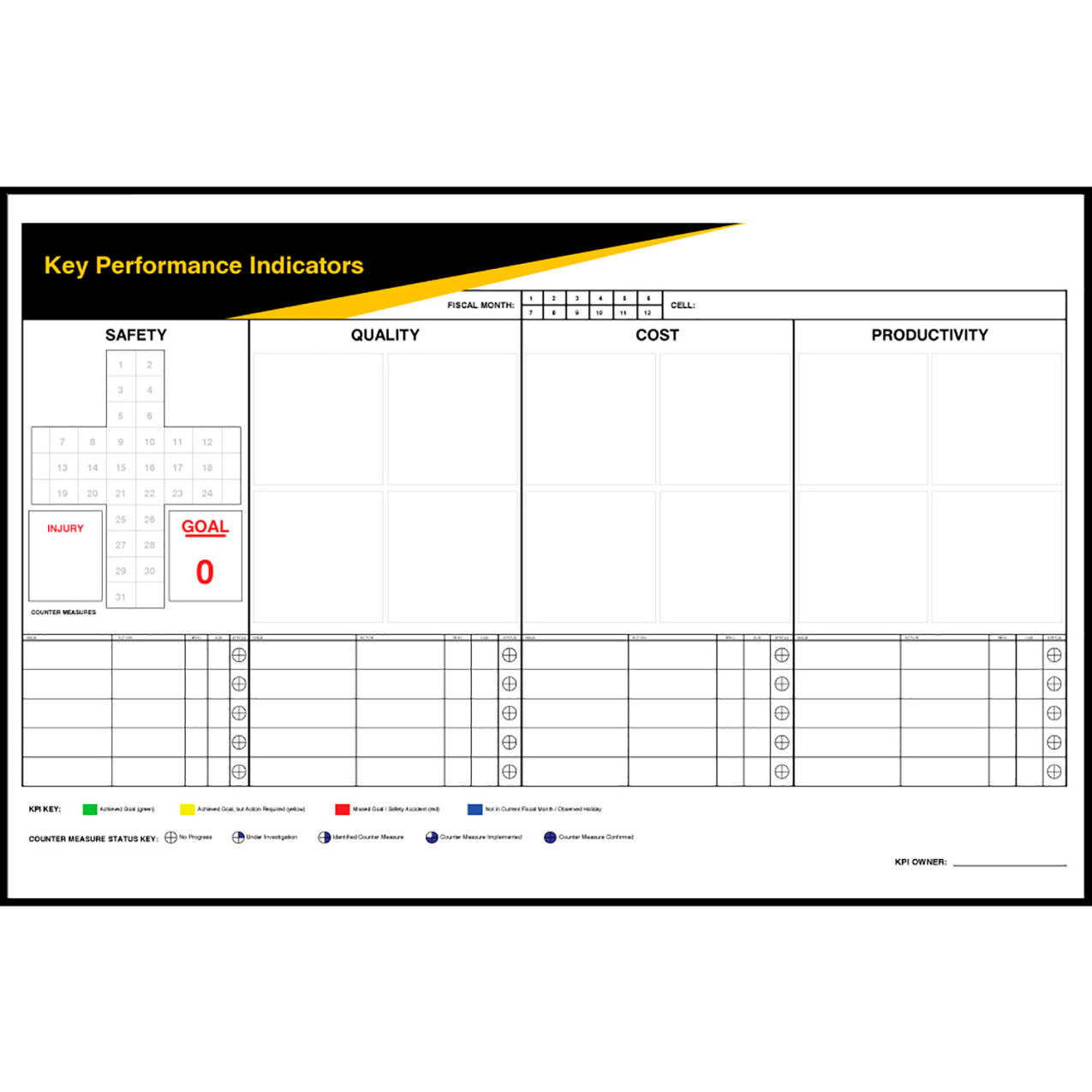 Visual Workplace Magnetic Dry Erase Board, 1/8" Thick, 72"W x 48"H