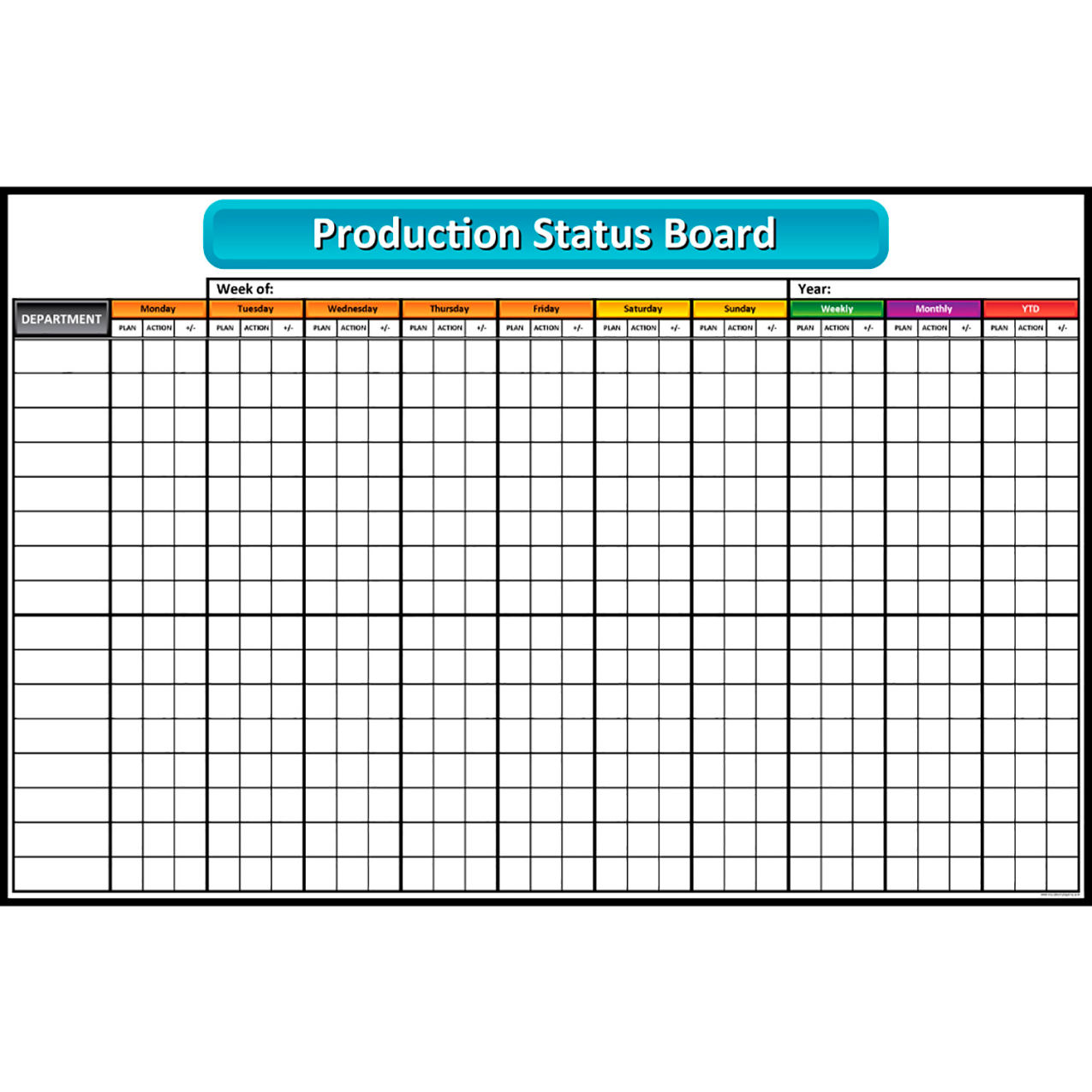 Magnetic Dry Erase Board Production Status, 1/8" Thick, 72"W x 48"H