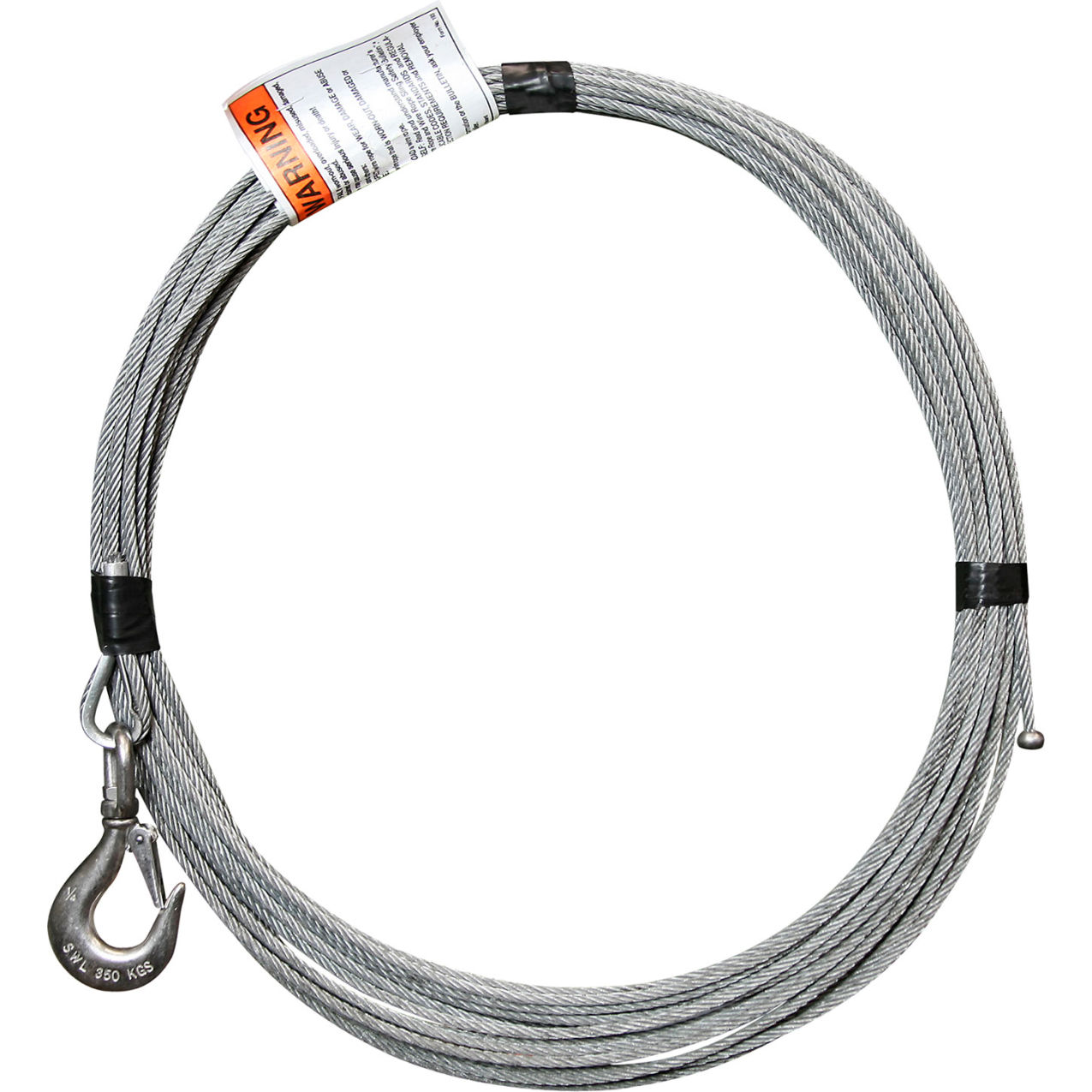 Galvanized Cable Assembly with Ball End Fitting, 3/16" Dia. x 10'L